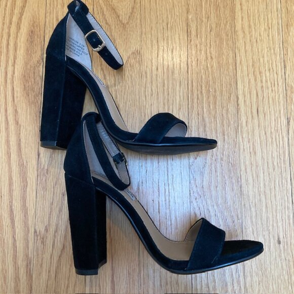Steve Madden Carrson Block Heel Black Suede sandal 5.5 - Picture 5 of 11